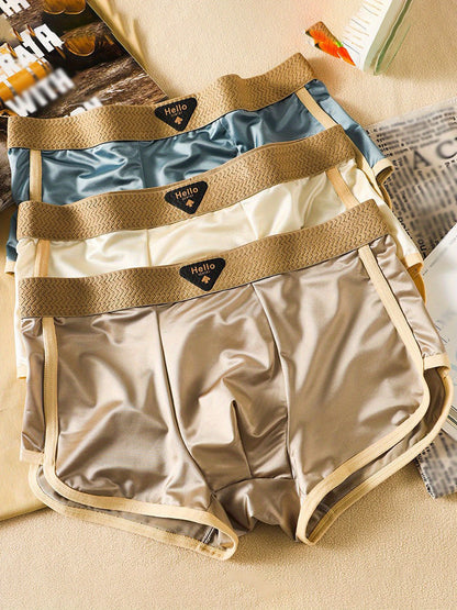 4pcs Men's Boxer Briefs- Ice Silky Cooling Underwear Breathable Quick-Dry Moisture-Wicking Boxer Shorts for Men Luxury Soft Comfort Underwear