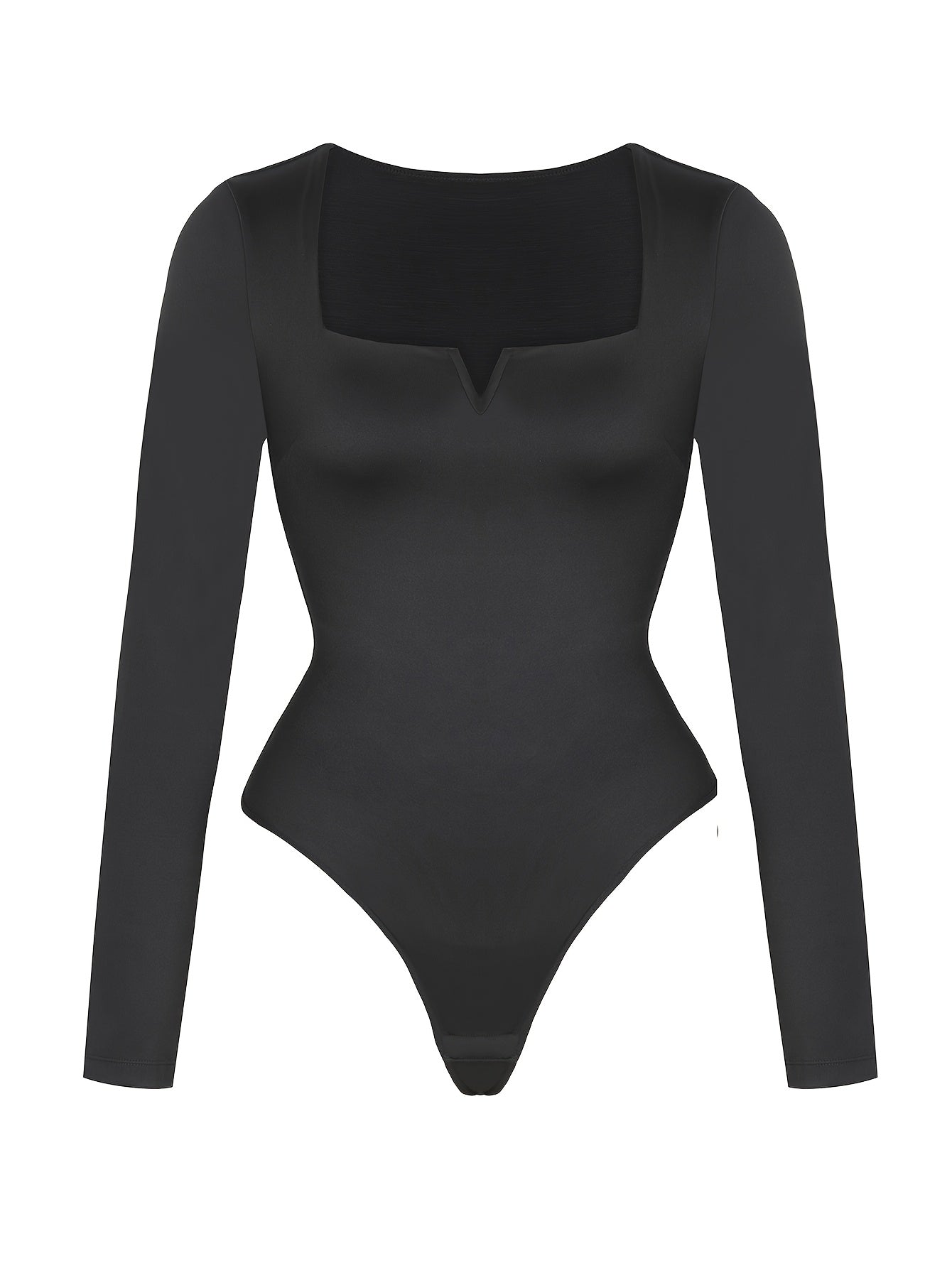 Women Autumn Winter Solid Color Shapewear Bodysuit, Tight Long Sleeve Bodysuit, Crew Neck Women Bodysuit
