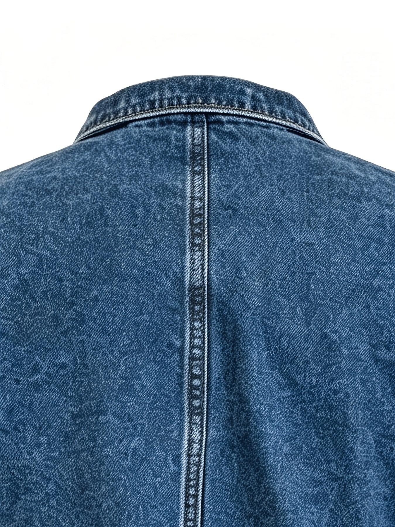 Women's Autumn/ Winter New Arrival Casual Stand Collar Patchwork Double-Breasted Slim-Fit Denim Jacket