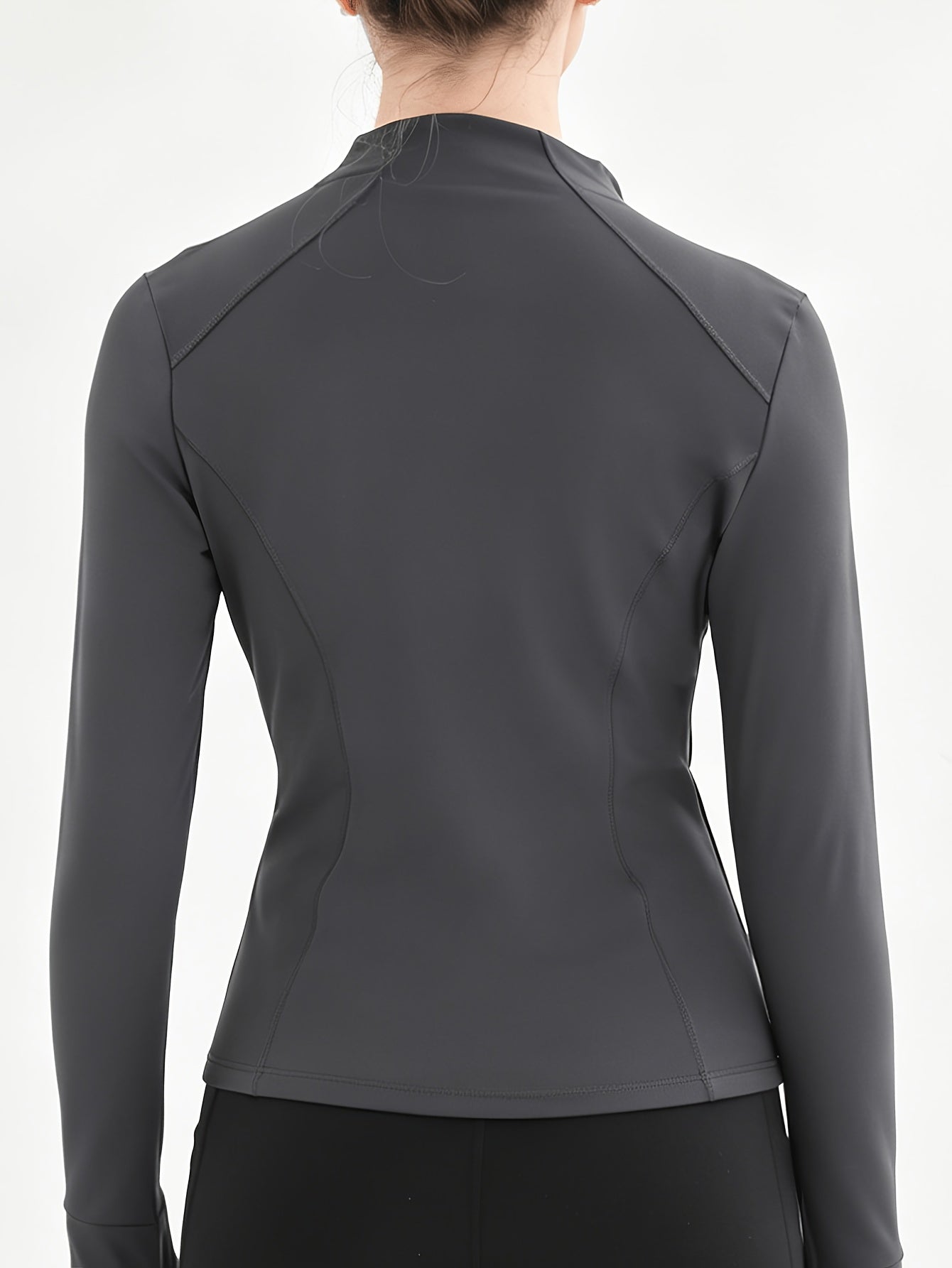 Workout Jackets for Women Full Zip Up Cropped Athletic Long Sleeve Lightweight Slim Fit Running Tops with Pockets