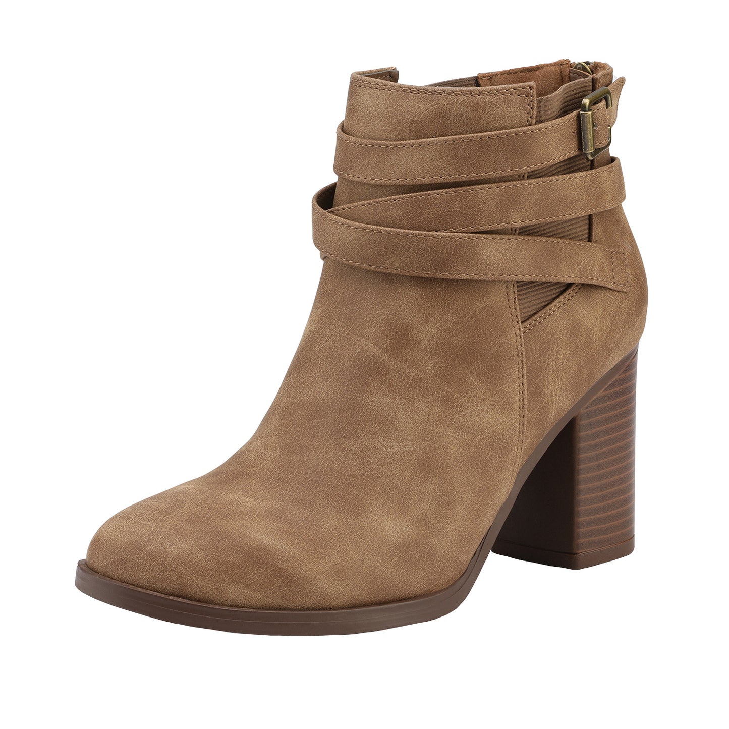 Women's Chunky High Heel Ankle Boots, Close Toe Fall Heeled Booties Shoes