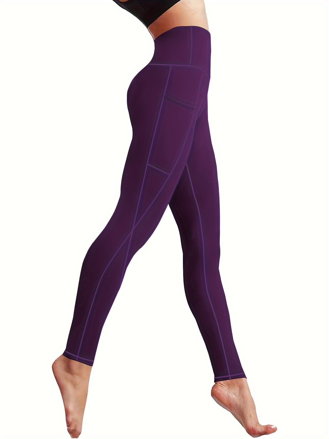 230g Women's Leggings Set of 3 High Waist Breathable with Pockets Compression Tights Multi-Color Suitable for All Seasons Daily Sports Fitness Yoga Shapewear