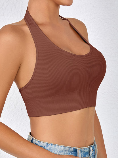 Set of 2 NADIA GO Women'S Seamless Sports Bras - Comfortable And Breathable Tops for Yoga And Workouts, Featuring a Racerback Design with Side Stripes, Available in Light Gray And Black, Sleeveless for Gym Activities, Running, And Pilates