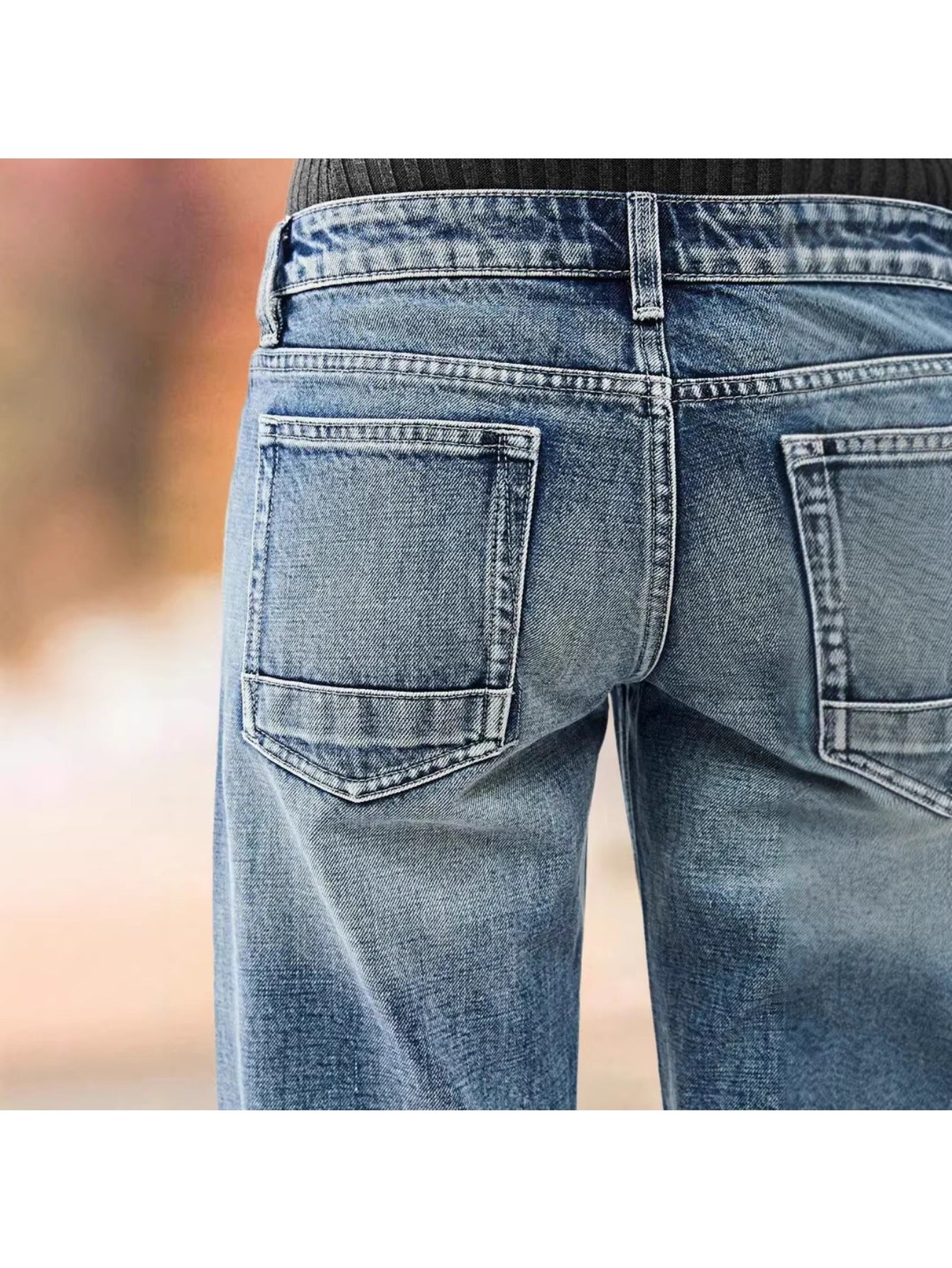 Women's Blue Denim High-Waist Denim Shorts - product view 3