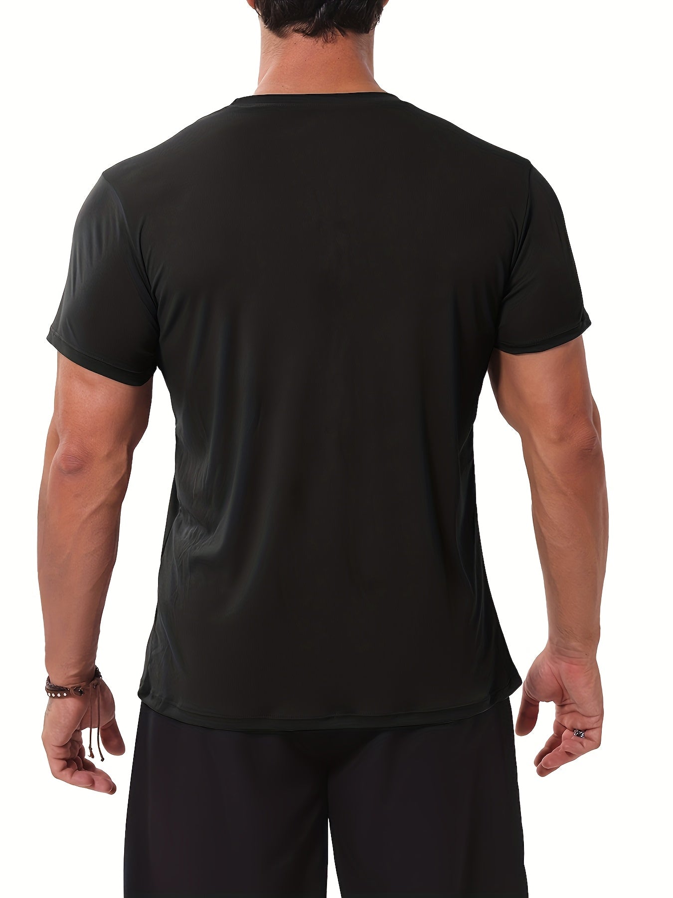 6pcs Men's Multi-Color Crew Neck Short Sleeve T-Shirt, Fashionable Casual Top, Breathable, Moisture-Wicking, Quick-Drying, Suitable for Fitness, Running Training, Mountaineering, Hiking, Beach, Outdoors, Etc.