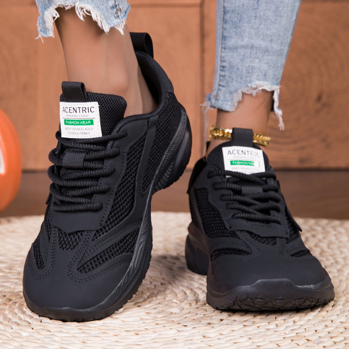 Wide Women'S Sneakers for Outdoor Jungle Trail Running, Versatile Black Casual Shoes, Barefoot Wide-Fit Women'S Shoes in Large Sizes, Thick-Soled, Slip-Resistant, Durable Hiking Shoes, Suitable for All Seasons in Spring, Summer, Autumn, And Winter