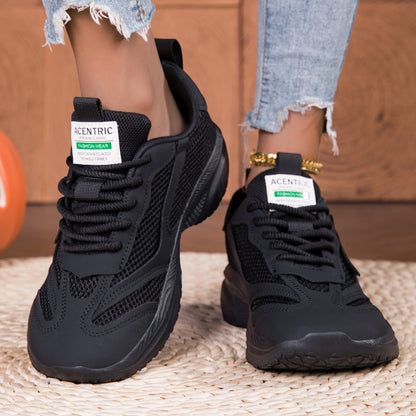 Wide Women'S Sneakers for Outdoor Jungle Trail Running, Versatile Black Casual Shoes, Barefoot Wide-Fit Women'S Shoes in Large Sizes, Thick-Soled, Slip-Resistant, Durable Hiking Shoes, Suitable for All Seasons in Spring, Summer, Autumn, And Winter