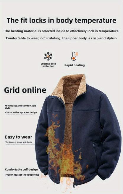 Men's Windproof Fleece Zip-Up Jacket Everyday 133