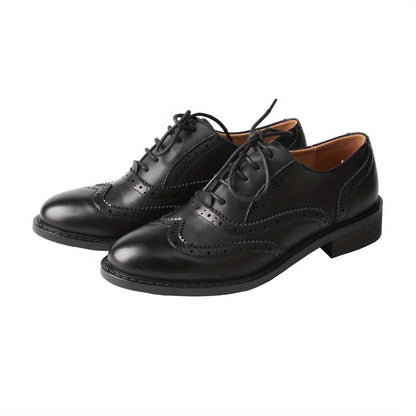 TMA EYES Women's Classic Brogue Oxfords - Handcrafted Synthetic Cover, Retro Carved Design, Breathable & Comfortable, Anti-Slip Sole, Lace-Up Casual Shoes for Casual Attire, Ladies Shoes, Women Shoes