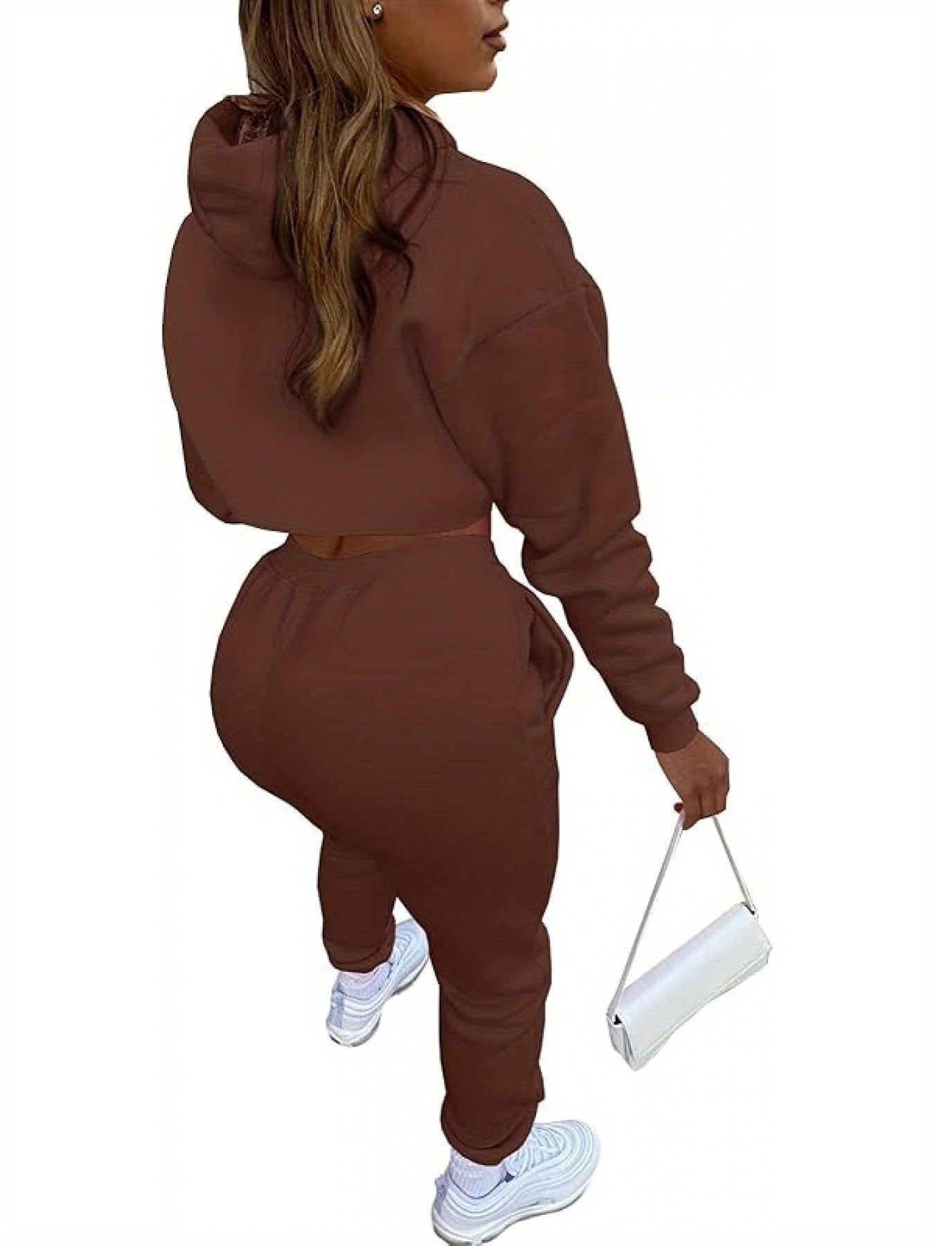 Women'S 3pcs Sweatsuits Sets Sexy Super Cropped Hoodie Tank Top And High Waisted Jogger Sweatpants Matching Loungewear Athleisure Outfits