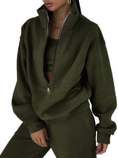 Women'S Two-Piece Set, Fleece Sweatshirt, Sporty Street Casual Fashion Set for Women