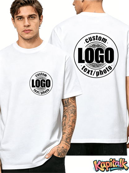 Customized men's and women's T-shirts for the 2026 Spring/Summer Festival - personalized with your own words, images, or logos, casual round neck, short sleeves, perfect for summer outings, team building activities, and branding. Customized T-shirts