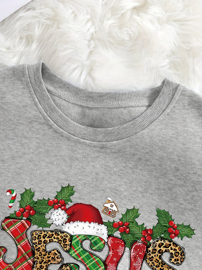Women'S Hoodie with Christmas Design, Casual Crew Neck Sweatshirt for Winter And Autumn, Apparel for Women
