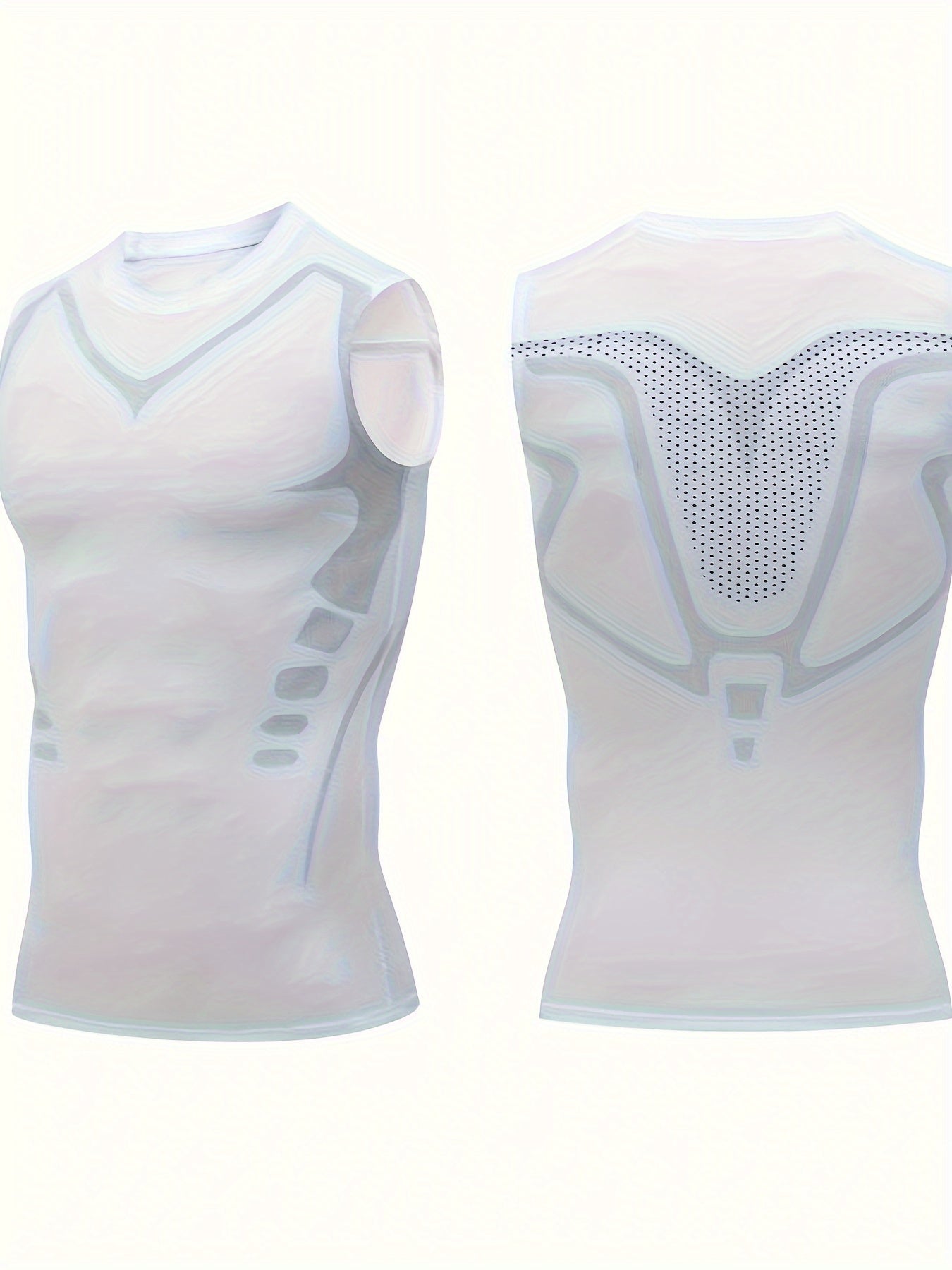 3pcs Men'S Compression Quick-Dry Tank Top: Offered in Black, White, And Gray. Features a Round Neck And Sleeveless Style. Provides Breathability And Comfort. Fits Snugly on Muscles. Ideal for Fitness Ball Games, Running, Cycling, Plus Size