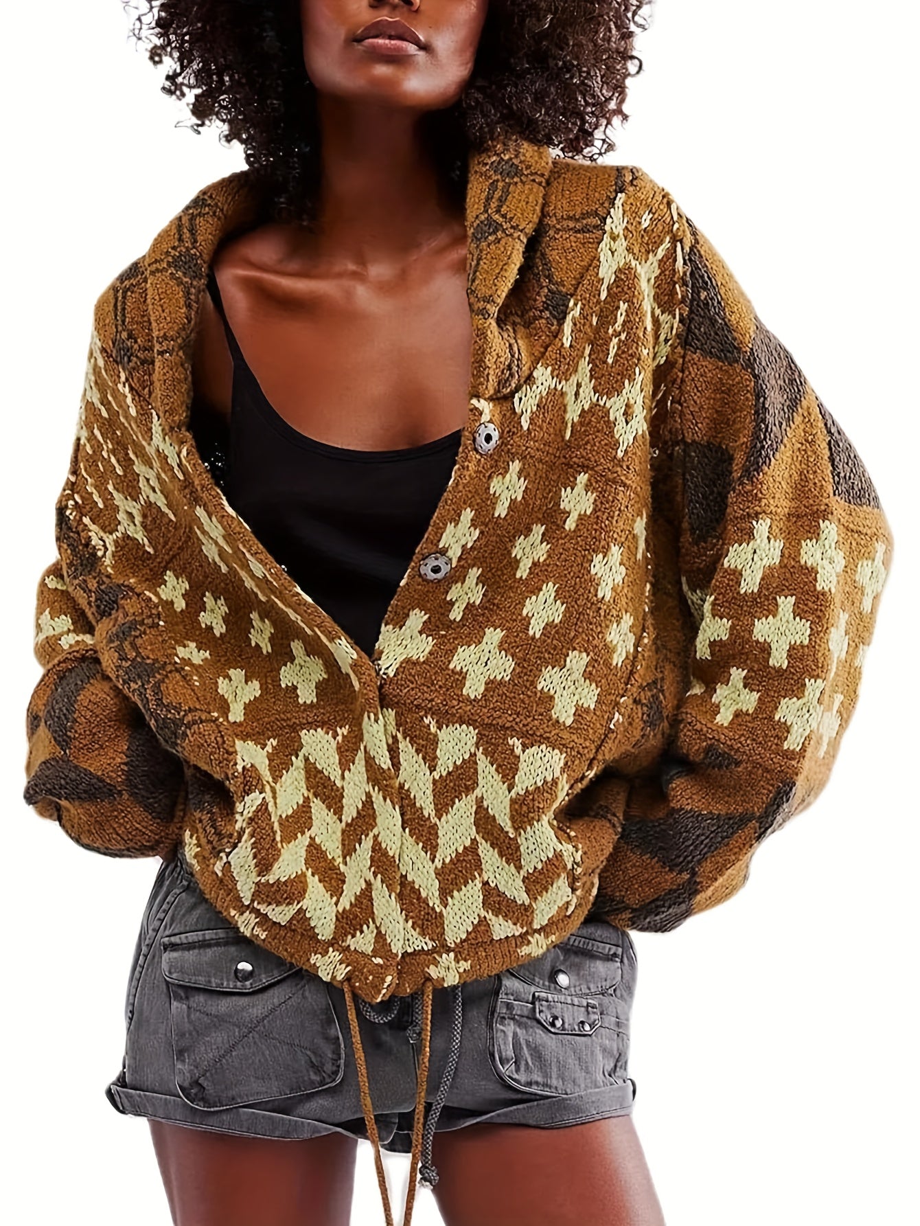 Autumn And Winter New Sweater with Two-Tone Color Block, Lightweight Layering Piece, Everyday & Formal Outfits - Sweater Cardigan, Casual Wear, Textured Knitwear, Fall Fashion, Stylish Knitwear, Cozy Material, Versatile Top, Office Attire