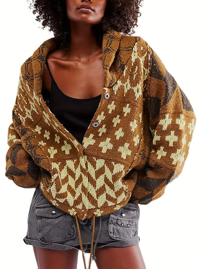 Autumn And Winter New Sweater with Two-Tone Color Block, Lightweight Layering Piece, Everyday & Formal Outfits - Sweater Cardigan, Casual Wear, Textured Knitwear, Fall Fashion, Stylish Knitwear, Cozy Material, Versatile Top, Office Attire