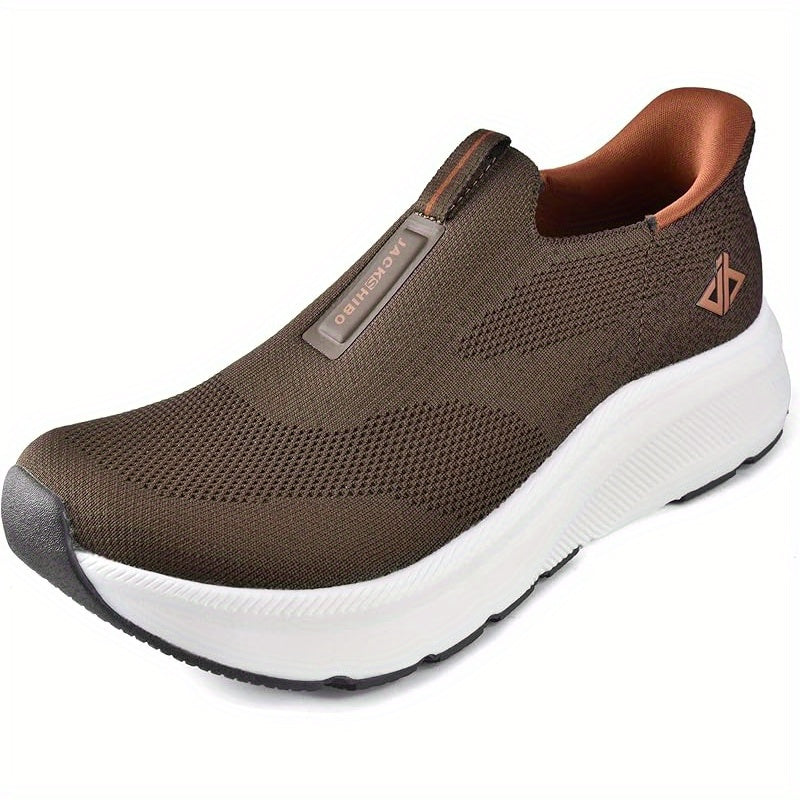 Mens Slip In Hands Free Shoes Wide Toe Box Arch Support Orthopedic Walking Sneakers Cushioned Thick Zero Drop Sole Metatarsal Pads