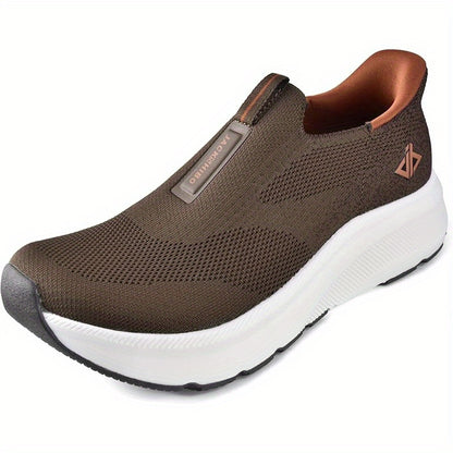 Mens Slip In Hands Free Shoes Wide Toe Box Arch Support Orthopedic Walking Sneakers Cushioned Thick Zero Drop Sole Metatarsal Pads
