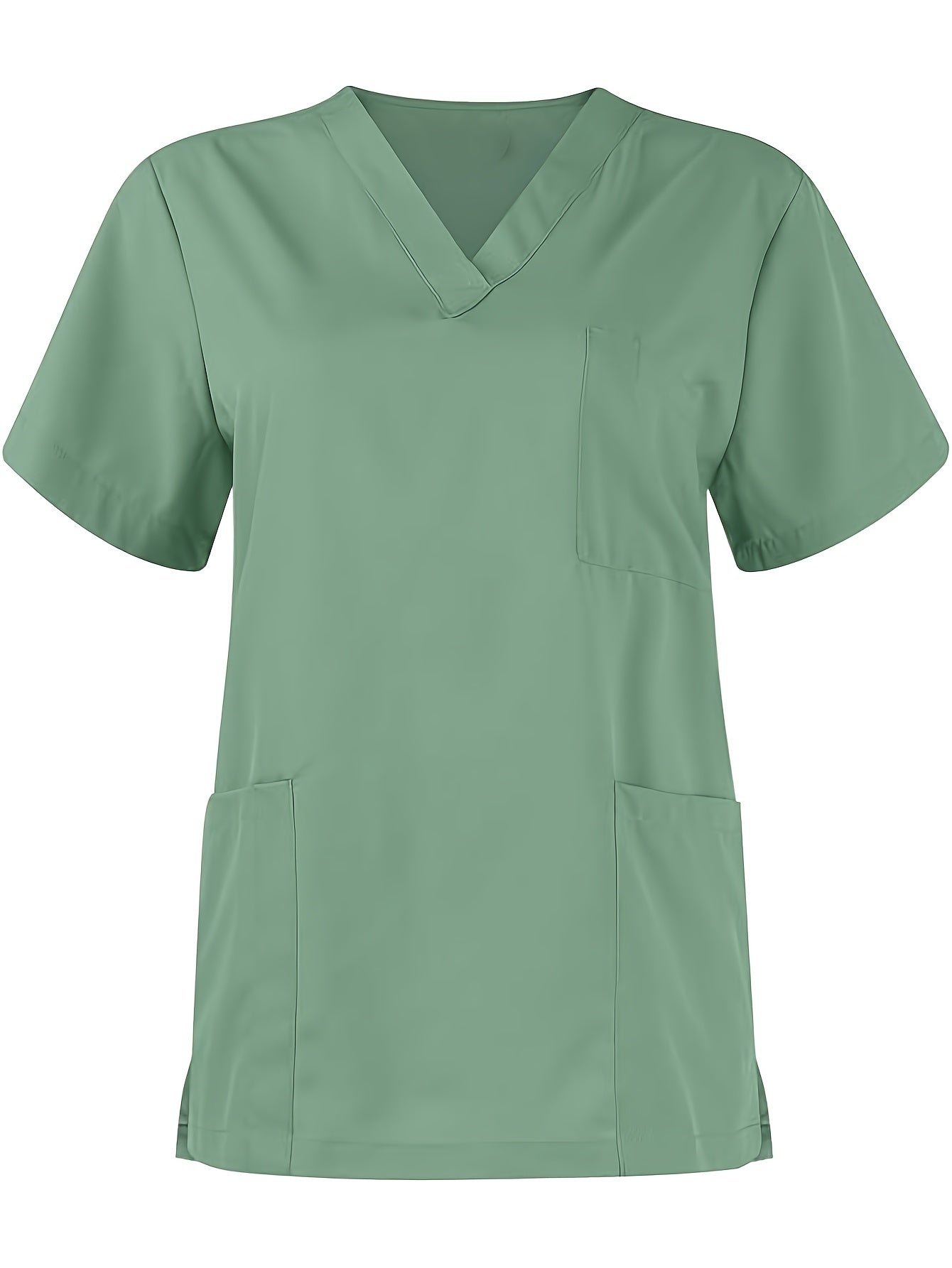 [Breathable Scrubs Set] Scrubs Top And Pants Unisex Breathable Quick Drying Scrubs Uniform Women And Man Scrubs Set V-Neck Top T-Shirt And Tapered Leg Jogger With Drawstring Nursing Uniforms Set Suitable For Pet Hospitals, Dental Clinics, Nursing Work, Et