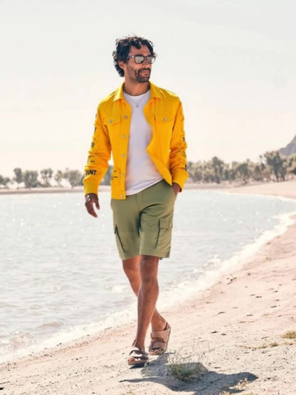Men's Relaxed Denim Single-Breasted Jacket