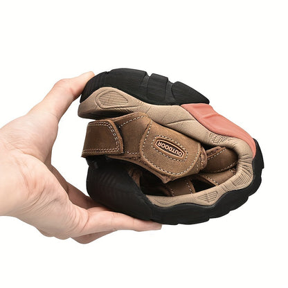Men'S Casual Outdoor Sandals Made of Leather, Featuring a Non-Slip Design, Breathable Soft Soles, And Suitable for Summer Beach Use