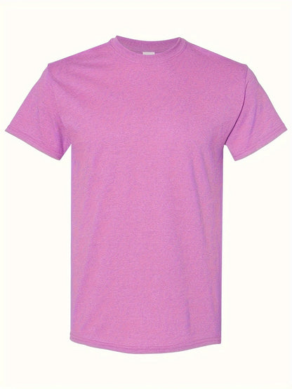 Men's Solid Color T-Shirt - Classic Neck Short Sleeve 079589