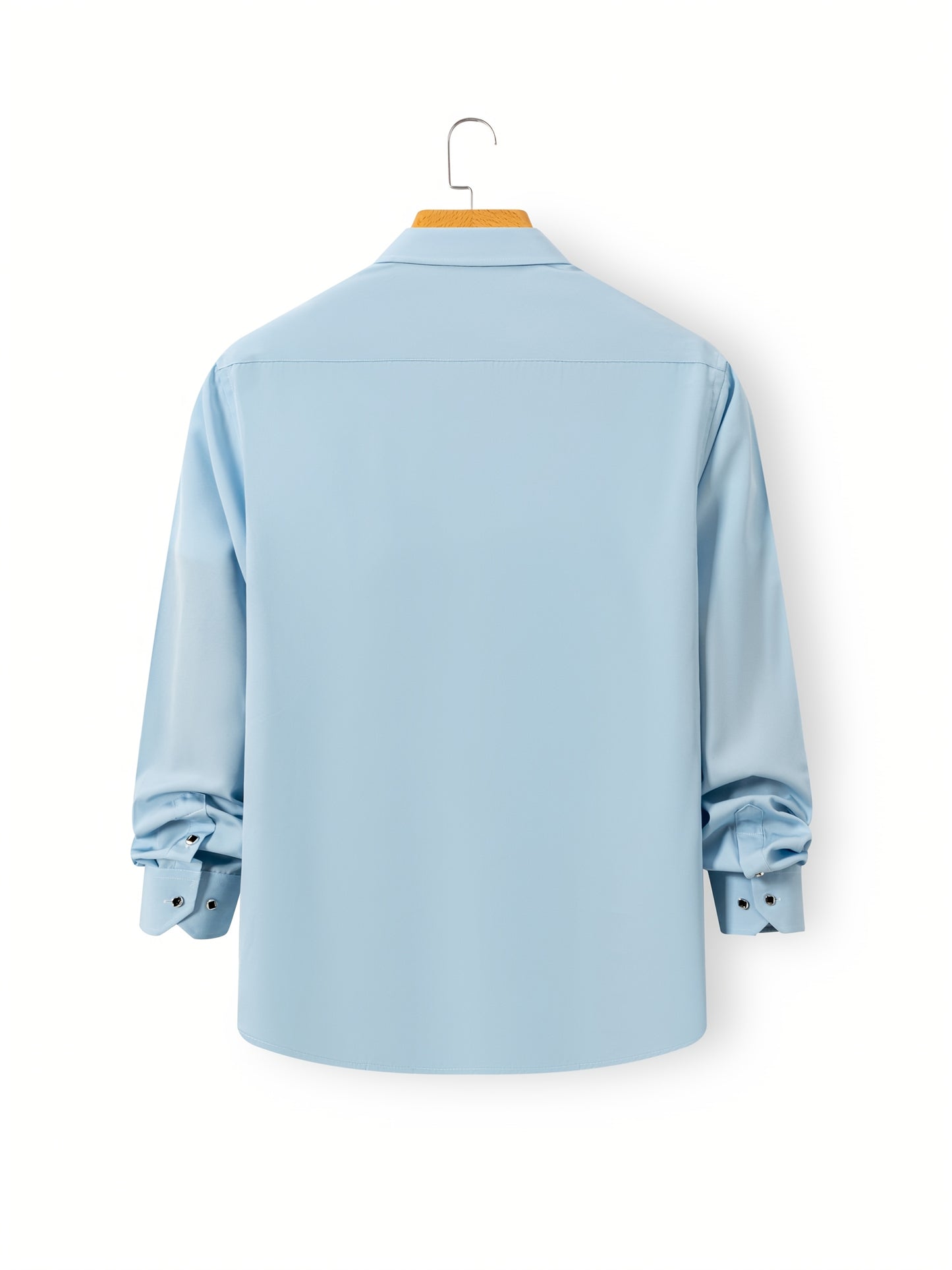 Father'S Day Gift Choice, Men'S Long Sleeve Button Shirt, Crystal Button Design, Solid Color Plain Formal Business Attire, Great As Gift for Party, Wedding, Date Dress Shirt