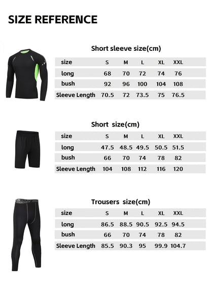 3pcs Men'S Quick-drying CompressionSports, Suit Summer Gym Running Training Clothes, High Elastic Breathable Morning And Night Running Cycling Mountaineering Hiking Fitness Sportswear, Fishing Sun Shirt, Father'S Day Gifts