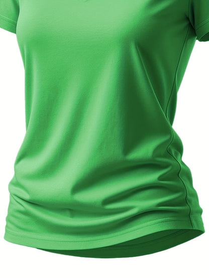 Women'S Soft V-Neck Sports T-Shirt, Cool And Breathable, - Quick-Dry Fabric, Designed for Outdoor Workouts, Comfortable And Versatile Fitness Wear Suitable for Everyday Exercise