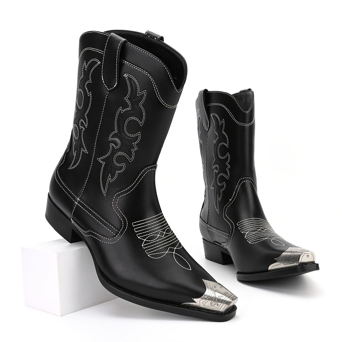 Men's Boots Vintage Casual Embroidered Pointed Toe Cowboy Boots
