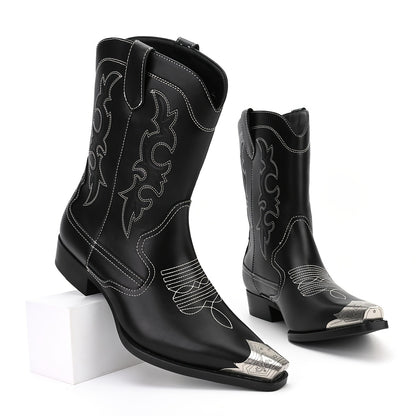 Men's Boots Vintage Casual Embroidered Pointed Toe Cowboy Boots