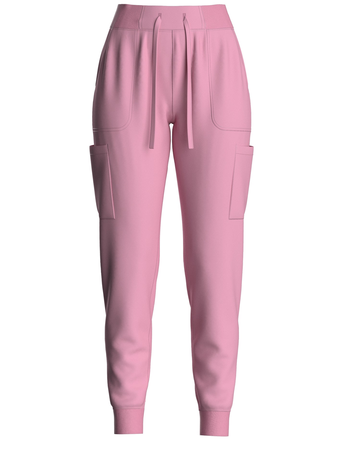 Women's Solid Two-piece Set - Elegant Short Sleeve V Neck Scrub Top & Drawstring Pants Outfits, Clothing