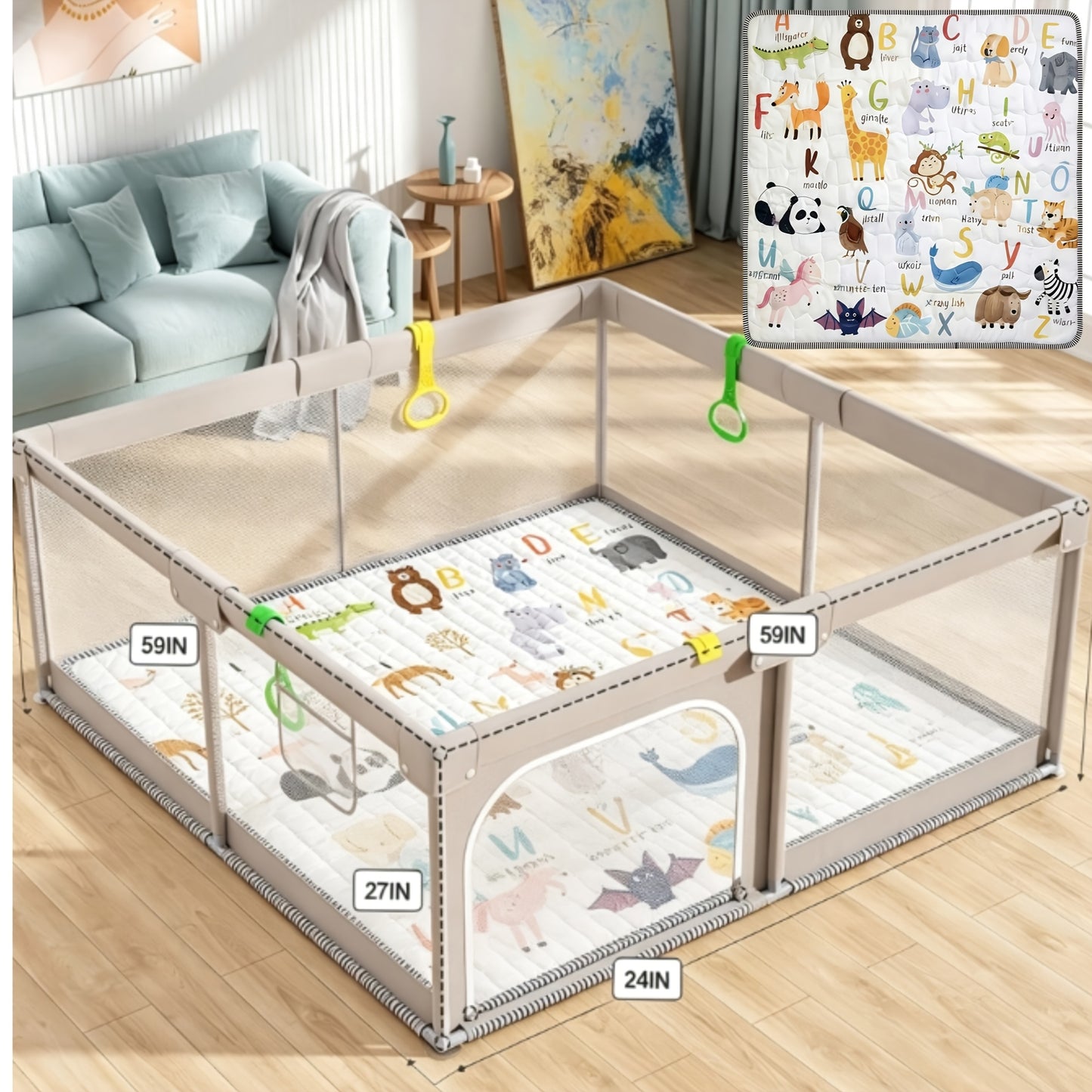 Baby Playpen - Breathable Soft Inch X50