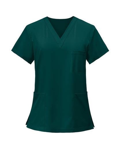 [2pcs Scrub Suit Set] Ships From The United States] 2pcs Set Scrub Suit Set for Women Modern V-neck Top T-shirt & Tapered Leg Jogger Pants with Drawstring Nursing Uniforms Set Suitable for Pet Hospitals, Dental Clinics, Nursing Work, Etc