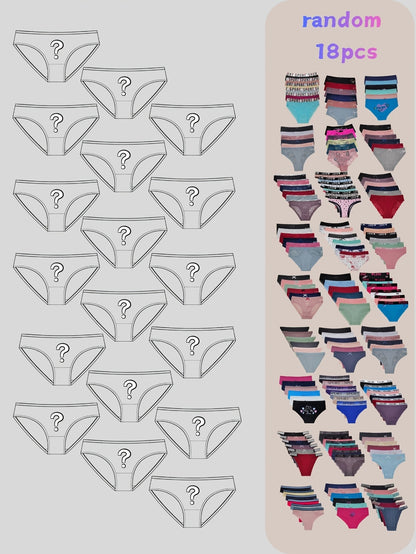 18 Pairs of Women's Lace Thong Panties for Spring and Summer, Randomly Assorted