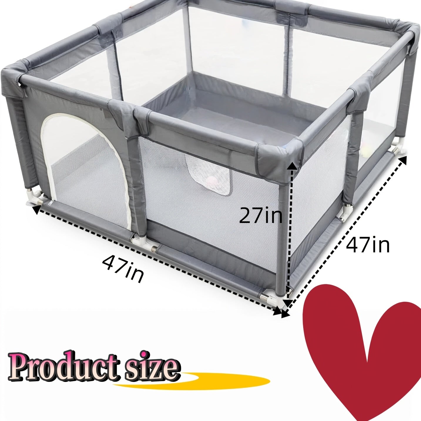 Large Baby Playpen 71 71inch 3 Sizes Grey Color Activity Fence Play Yard Soft - product view 4