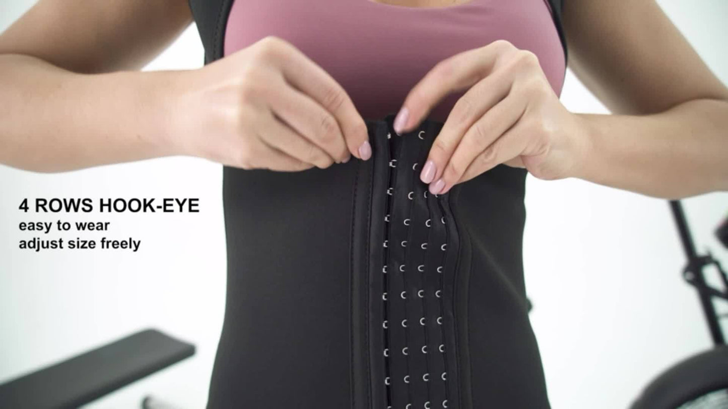 Women's Sauna Sweat Vest Fitness Waist Trainer Body Contouring Belt Tummy Trimmer Shapewear