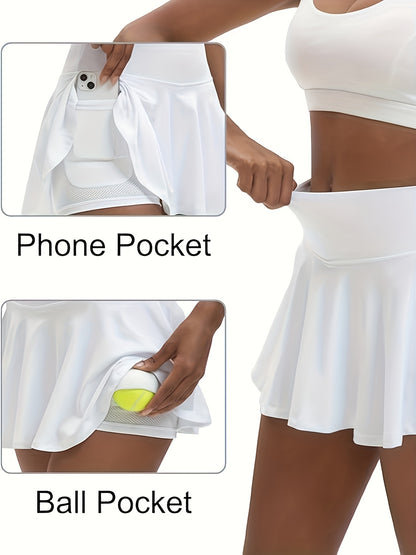 Women's Black White Tibetan Blue Mesh High-Waist Pleated Shorts - product view 16