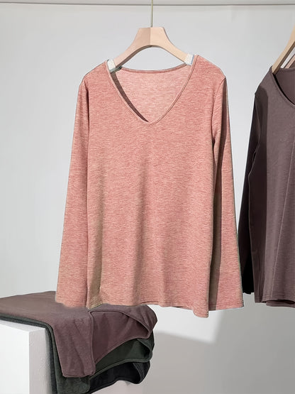 3pcs Women's Spring and Autumn T-shirt Set, Long-sleeved, No Pockets on the Chest, Casual and Comfortable Top.