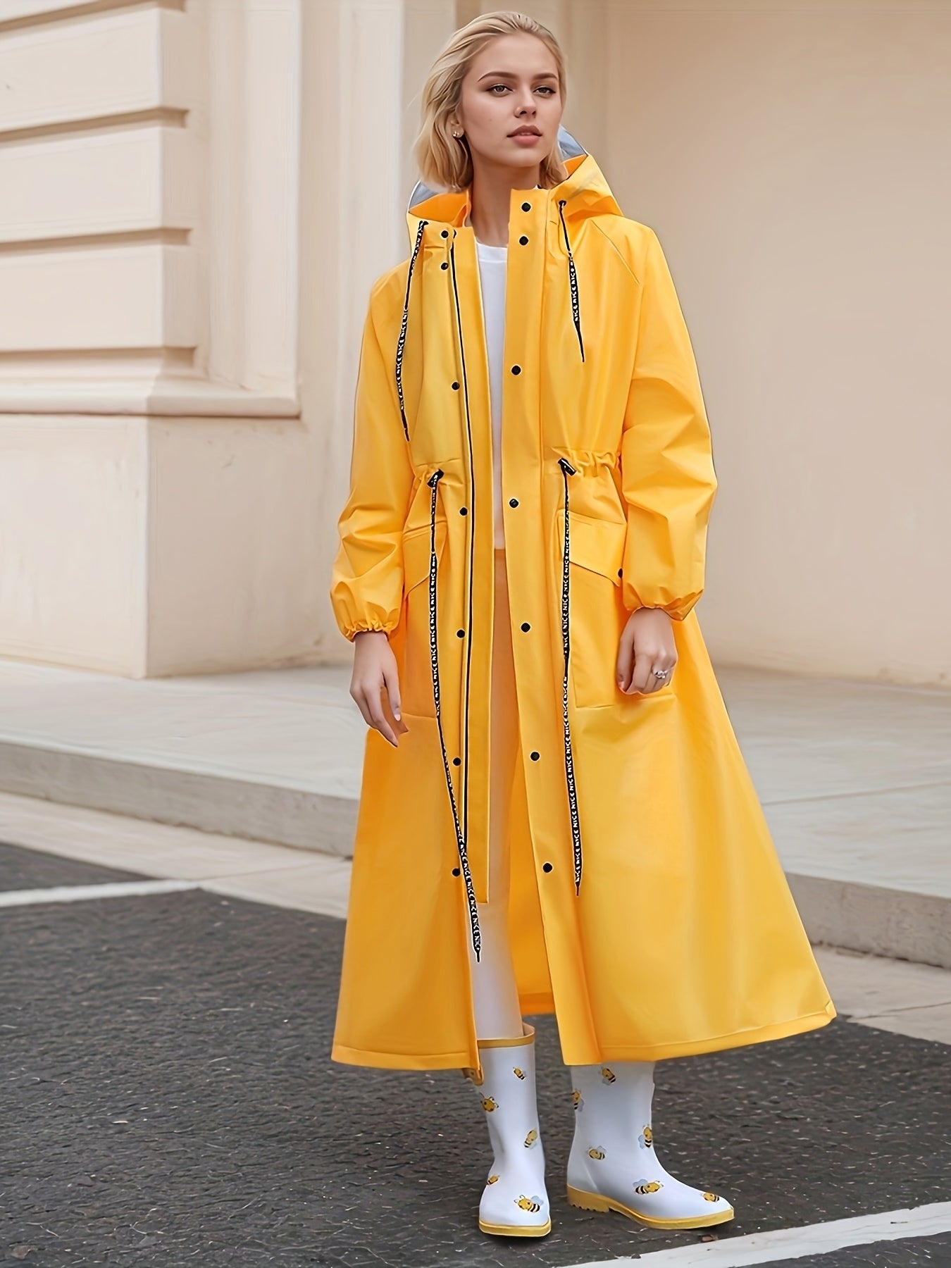 Adult Long Raincoat with High Quality, Breathable, Lightweight, And Stylish Design, Featuring A Hooded Style, Ideal for Outdoor Activities In Rainy Weather, Unisex