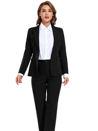 Men'S Autumn Winter Suit Sets for The Christmas And Friday Promotions Women'S 2pcs Business Office Suit Lady Peaked Lapel Slim Fit One Button Blazer Jacket Pants Set for Work Size XS-2XL