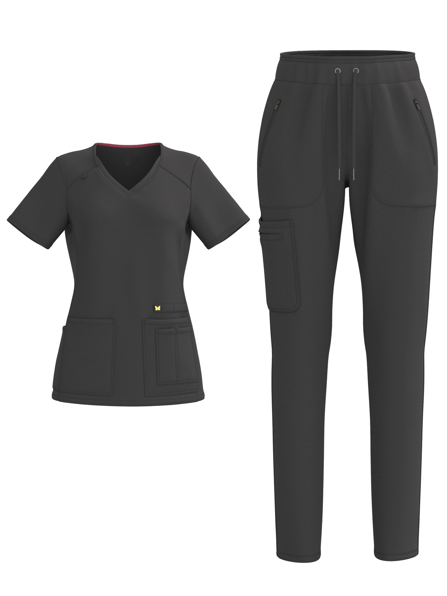 PandaFlex 4 Way Stretch Women Scrub Set Modern Fit V-Neck Top & Multi Pocket Pants 3371