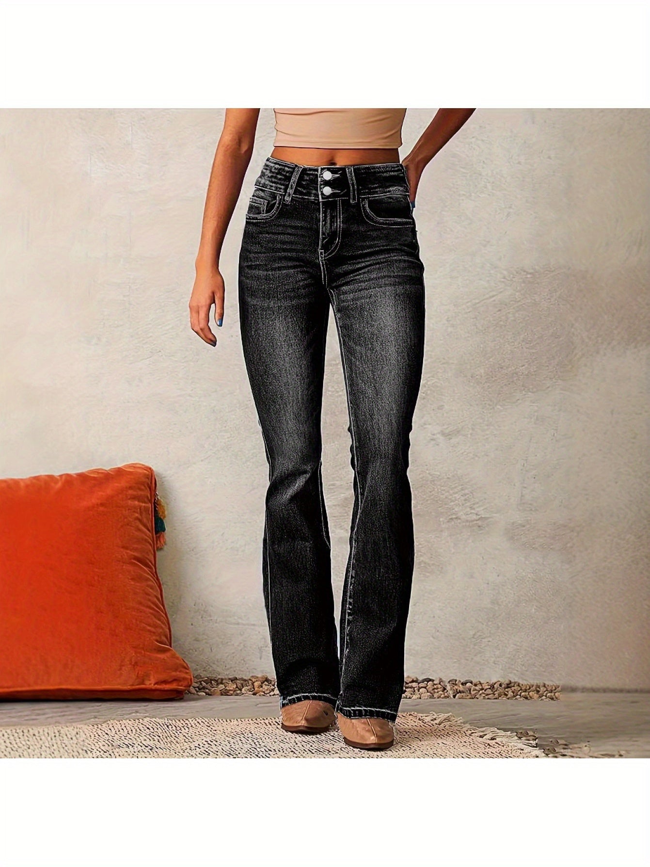 European And American Cross-border Retro Stretch Jeans Women's Fashion 2025 Spring New Washed Street Flared Long Pants