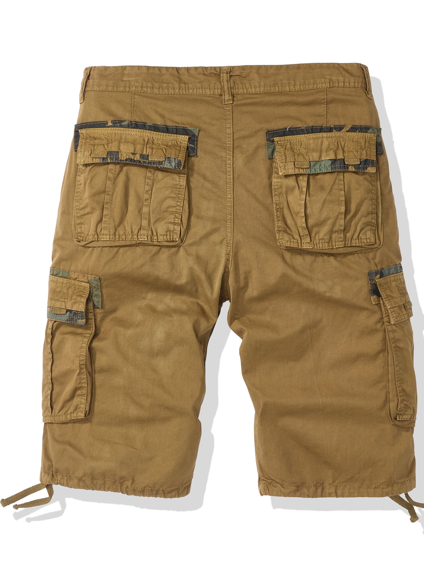 Plus-Size Men'S Outdoor Washing Multi-Pocket Tooling Tactical Shorts with Drawstring to Leave a Pocket Suitable for Outdoor Activities Such As Mountaineering And Camping, Plus Size