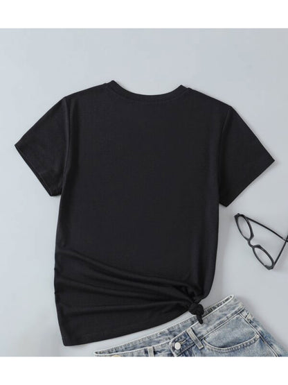 Light and a Little Hurricane Graphic Print, Girls Casual Round Neck Short Sleeve T-shirt, Comfortable Top for Spring and Summer Outdoor Activities