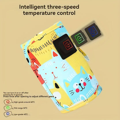 A Portable Bottle Warmer with Three Household Temperature Settings, Perfect for Outdoor Activities. Portable Design, Essential Travel Accessory, Modern Accessories, Durable Structure, High-quality Heater, Temperature Control, Travel Bottle Warmer