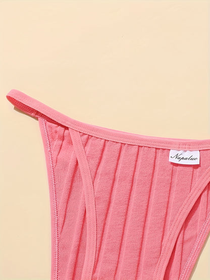 8pcs/Pack Women Briefs Simple Soild Color Elastic Thread Soft Comfortable Ladies Panty
