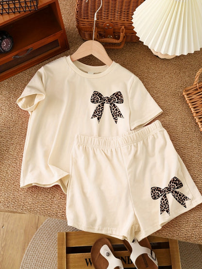 Girls' Casual Outfit Set - Short Sleeve Summer 4549