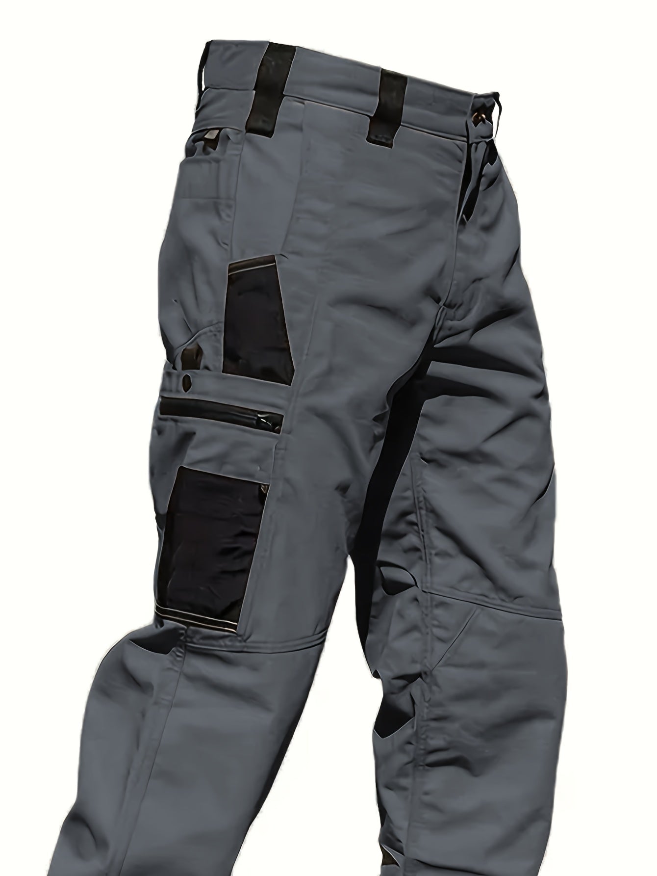 2pcs Men'S Tactical Work Pants with Spacious Multi-Pocket Design & Durable Ripstop Fabric, Outdoor Pants for Camping, Climbing, Fishing, Hunting, Straight-Leg Fit with Belt Loops, Rugged Style, All-Season Pants