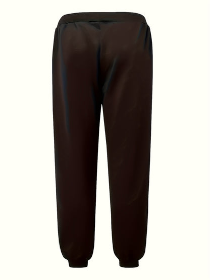 2025 Men'S Edition Solid Color Jogging Pants Featuring Dual Side Pockets And a Drawstring, Stylish Casual Trousers with 'NEW YORK' Print, Ideal for Outdoor Activities